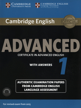 CAMBRIDGE ENGLISH ADVANCED 1 FOR REVISED EXAM FROM 2015 STUDENT'S BOOK PACK (STU