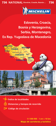 MAPA  ESLOVENIA, CROACIA, BOSNIA Y HERZEGOVINA, SERBIA, MONTENEGRO, EX R