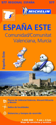 ESPAÑA ESTE 577 MAPA COMUNIDAD VALENCIANA MURCIA