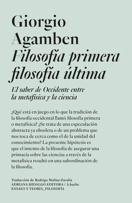 FILOSOF�A PRIMERA FILOSOF�A �LTIMA