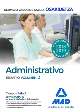 ADMINISTRATIVO OSAKIDETZA TEMARIO VOLUMEN 2