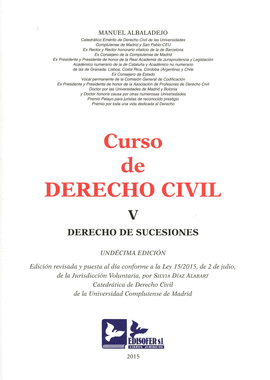 CURSO DE DERECHO CIVIL-TOMO V (DERECHO DE SUCESIONES)