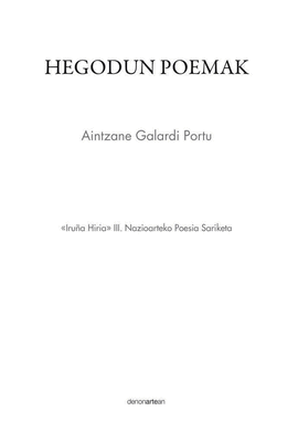 HEGODUN POEMAK (IRUÑA HIRIA III NAZIOARTEKO POESIA