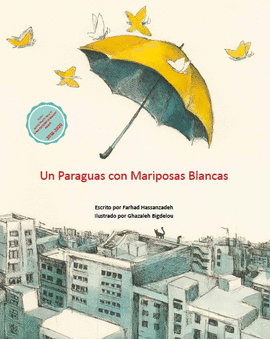 UN PARAGUAS CON MARIPOSAS BLANCAS