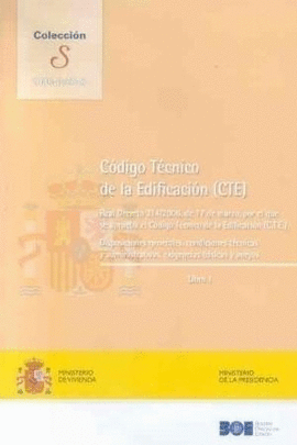 CODIGO TECNICO EDIFICACION LIBRO I -REAL DECRETO,DISPOSICIONES