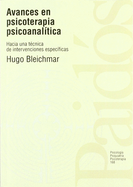 AVANCES EN PSICOTERAPIA PSICOANALITICA