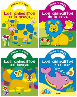 PINTA Y PEGA LOS ANIMALITOS (4 TTULOS)