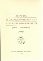 ACTAS DEL III COLOQUIO SOBRE LENGUAS Y CULTURAS PALEOCRISTIANAS