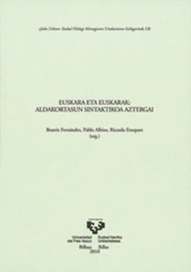 EUSKARA ETA EUSKARAK: ALDAKORTASUN SINTAKTIKOAK AZTERGAI