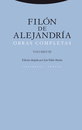 OBRAS COMPLETAS III FILON DE ALEJANDRIA