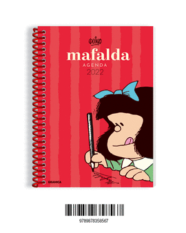 AGENDA 2022 MAFALDA ANILLADA COLUMNAS ROJA